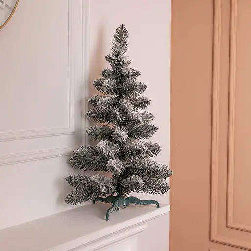 Штучна новорічна декоративна міні ялинка «Полонинська» зимова 60 см Lugi SOK-M-04-3