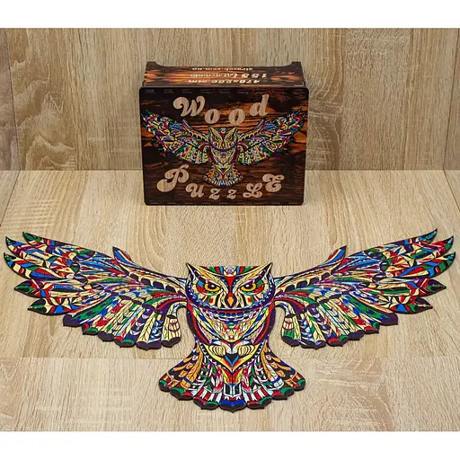 Дерев’яний пазл Brushme Вітражна Сова 155 елементів - фото 4