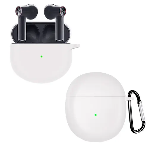 Чохол-накладка DK Silicone Candy Friendly з карабіном для OnePlus Buds (white) - фото 3