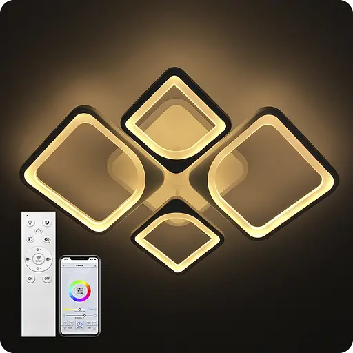 Люстра светодиодная 517 Light 3color с пультом 120Вт Белый (01672) - фото 4