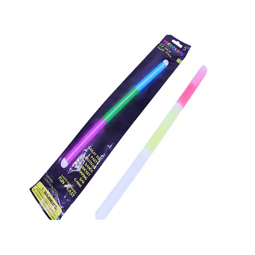 Чарівна паличка 2305-6, 30 см, світиться в темряві, веселка