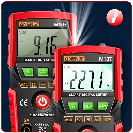 Мультиметр ANENG m107 измерения VARCT (напряжение сила тока сопротивления емкости) - фото 4