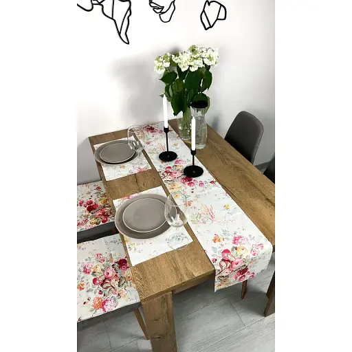 Доріжка водовідштовхувальна Квітковий принт 170х30 см Бежевий