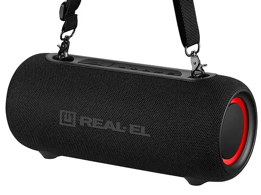 Портативна колонка Real-El RX725 15W Bluetooth TWS, RGB, Black - фото 2