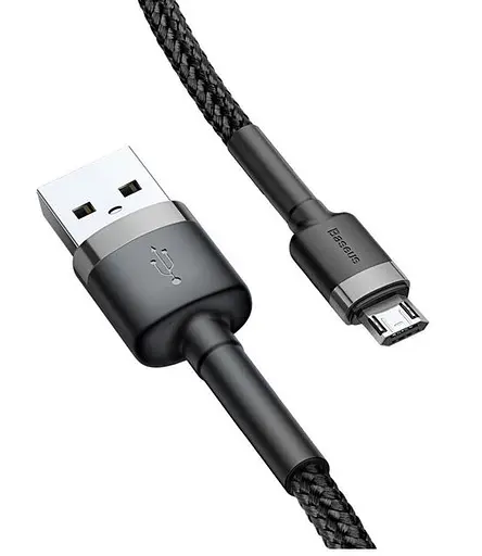 Кабель Baseus Cafule Cable USB для Micro 2.4A 0.5 м Grey/Black (CAMKLF-AG1) - фото 3