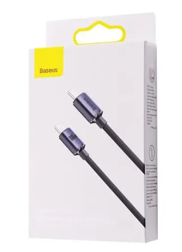 Кабель Baseus Crystal Shine Series Fast Charging Data Cable Type-C to Type-C 100W 1.2m Black (CAJY000601) - фото 2