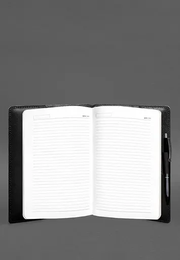 Кожаный блокнот А5 (софт-бук) 9.3 черный краст - фото 4