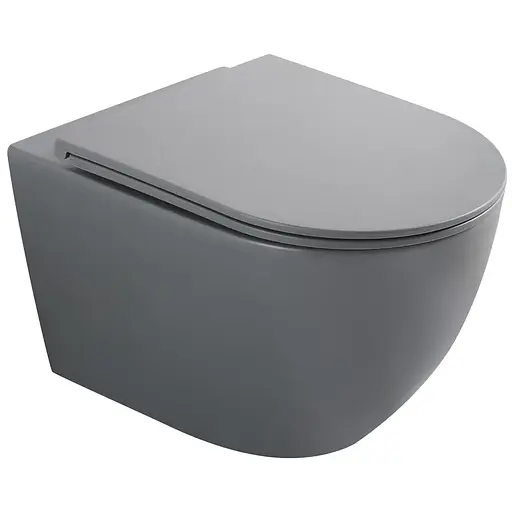 Унитаз подвесной Mixxus Premium Ellipse-0308-T3 gray 490x360x360 мм система смыва Tornado 3.0 MP6654, Графит - фото 1