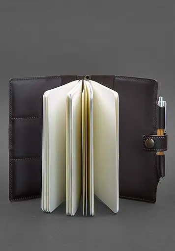 Шкіряний блокнот (Софт-бук) 4.0 темно-коричневий - фото 3