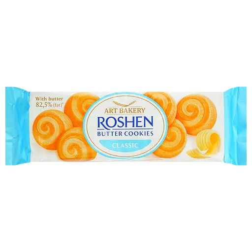 Печенье сдобное Roshen Butter Cookies классическое с маслом 140 г                                                                                              