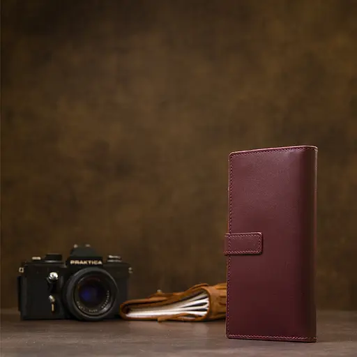 Женское кожаное портмоне Grande Pelle 9х18х1.5 см acs0018759 - фото 7