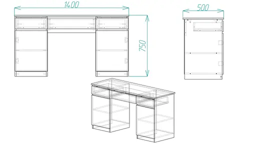 Стіл комп'ютерний Віто 2 Ferrum-decor 750x1400x500 ДСП Бетон 16 мм (FRD-104835) - фото 4