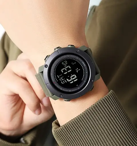 Мужские спортивные часы с компасом Skmei 2095 (Зеленый) - фото 5