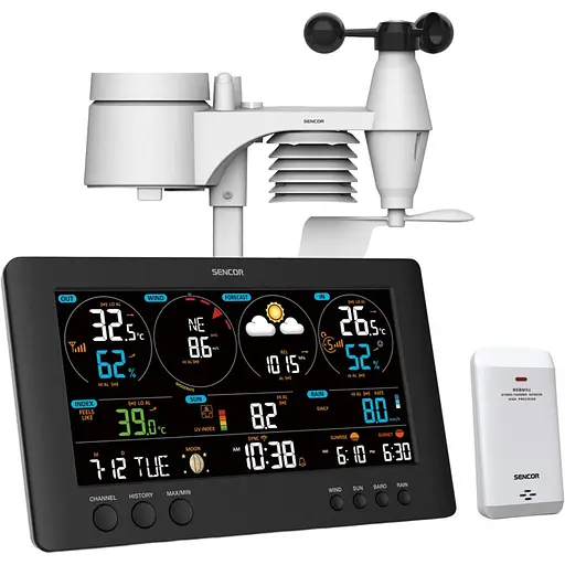 Умная метеостанция Sencor SWS 12500 WIFI черная [134772] - фото 2