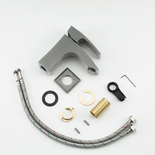 Змішувач для умивальника Gappo G1007-91 збройова сталь Графітовий хром - фото 3