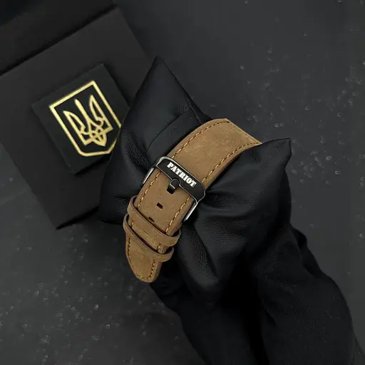 Наручний годинник чоловічий 017BKBR Тризуб золото Black-Brown Patriot acs0030989 - фото 4