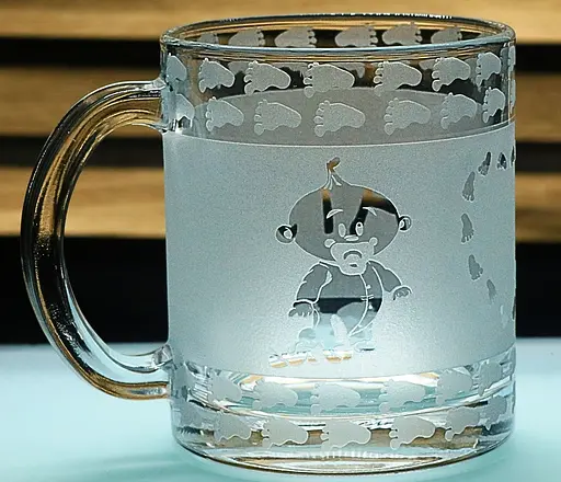 Подарункова скляна чашка для чаю кави 320 мл з піскоструминним гравіюванням написи Дідусь - фото 2