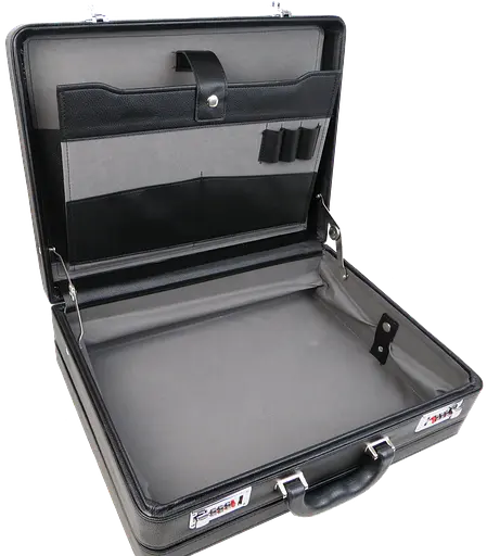 Большой дипломат Portfolio с расширением из эко кожи черный sum0028875 - фото 6