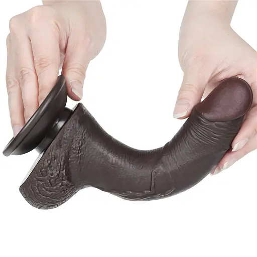 Фалоімітатор Sliding-Skin Dual Layer Dong 7.5'' 19.5 см чорний - фото 3