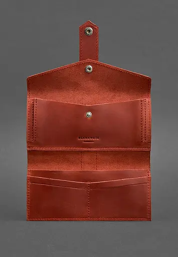 Кожаное женское портмоне 3.0 коралловое - фото 4