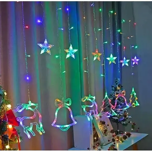 Гирлянда светодиодная штора Рождество 138 le, ширина 2.5 м многоцветная