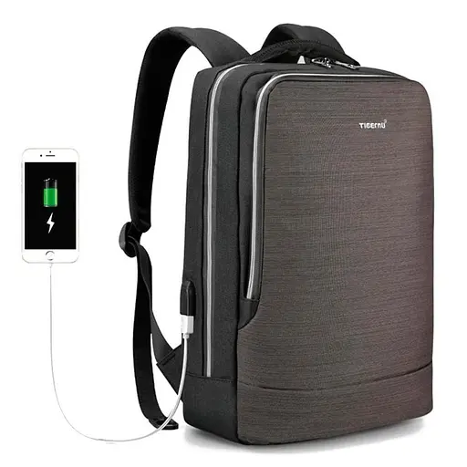 Рюкзак міський офисний розширюваний Tigernu T-B3331A 22л з USB для ноутбука 15.6" Black (17056) - фото 2