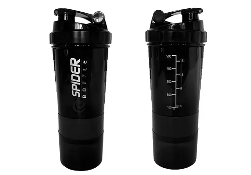 Шейкер спортивний EasyFit Spider 0,5л Чорний (EF-7200-BK) - фото 4