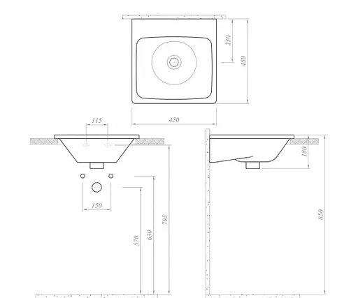 Умивальник Sanwerk Idea 2.0 45x45 (UV0000159), Білий - фото 2