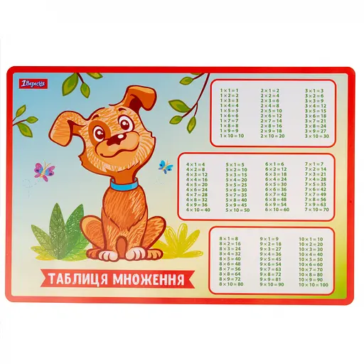Підкладка для столу 1 Вересня Zoo Land, таблиця множення, 2 шт. в упаковці