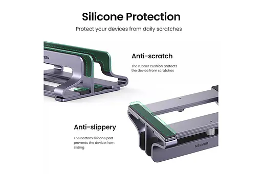 Подставка для ноутбука UGREEN LP258 Vertical Laptop Stand Dual-slot серый (60643) - фото 4
