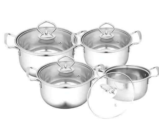 Набор кастрюль Edenberg EB-3703 8 предметов серебристый