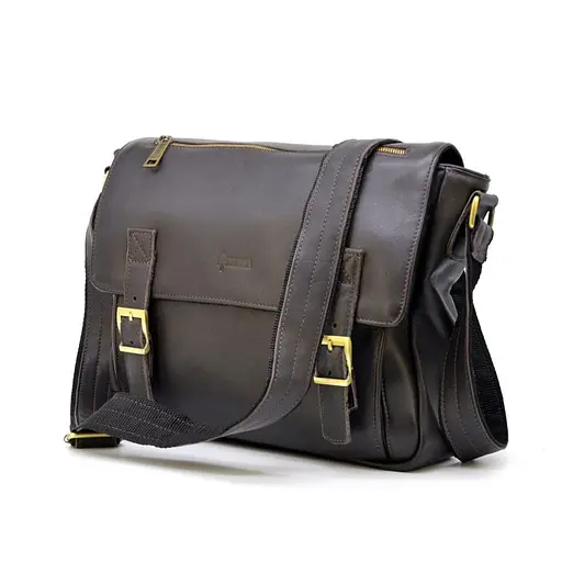 Чоловіча шкіряна сумка через плече з телячої шкіри TARWA 30.5х10х24 см sum0028313 - фото 1