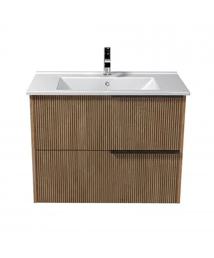 Тумба Мойдодир Grace 80-A з умивальником Su-80 дуб підсмажений - фото 4