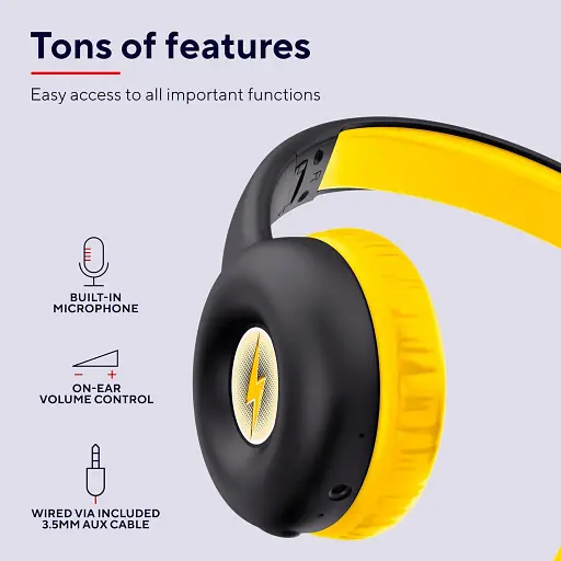 Наушники Trust On-ear Nouna Kids Wireless Mic черные - фото 5