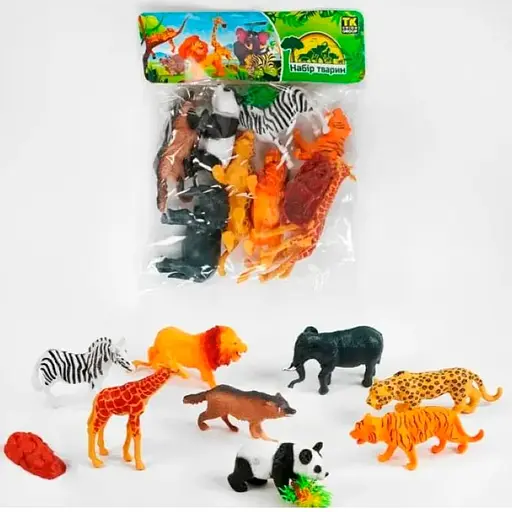 Набір іграшкових диких тварин сафарі - фото 1