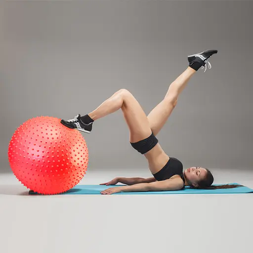 Мяч для фитнеса (фитбол) Cornix 65 см массажный Anti-Burst Red XR-0486 - фото 9