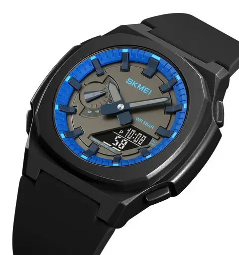 Годинник чоловічий наручний Skmei 2091 (Чорний/Синій/Чорний) - фото 3