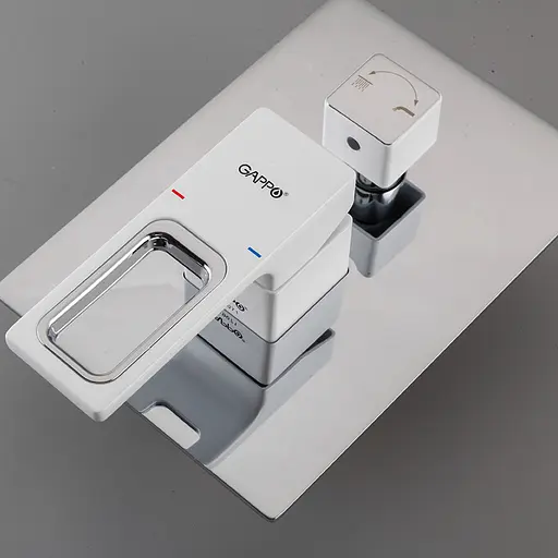 Душова система прихованого монтажу Gappo G7117-8, вилив - перемикач на лійку, 3-функції, білий/хром - фото 3