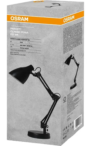 Лампа настільна OSRAM Panan CLASSIC PIXAR E27, чорний - фото 2