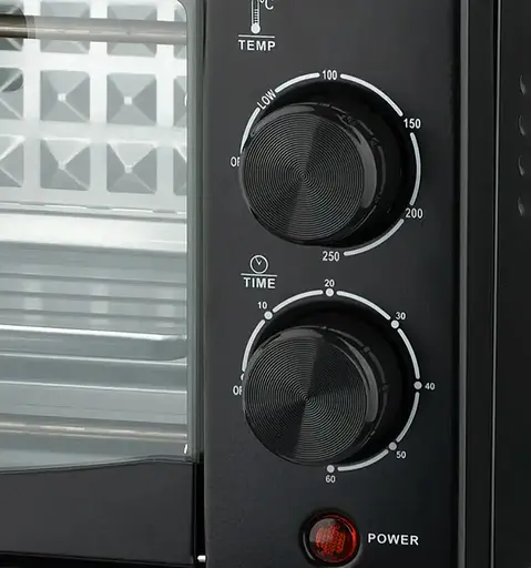 Печь электрическая RAF R.5305G 12 л электропечь мини духовка 800 Вт 250°С таймер 2 тена Черный - фото 6