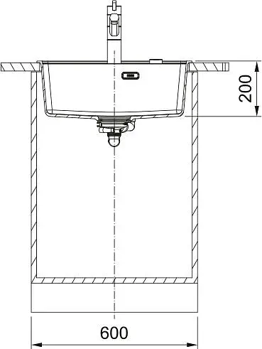 Franke Мойка кухонная Maris фрагранит прямоугольник без крыльев 560х510х200 мм чаша - 1 врезная MRG 610-52 TL оникс - фото 3