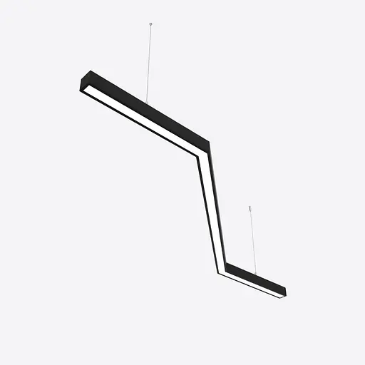 Світлодіодний світильник X-LED 80Вт Зигзаг чорний (1450x555x43) - фото 1