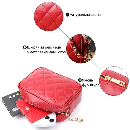 Сумка Tony Perotti в ромбы из натуральной кожи 18.5х13.5х6 см sum0027527 - фото 4