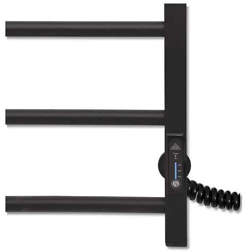 Электрический полотенцесушитель Laris Зебра Альфа ЧФЧ6 500x600 Э правый R3 73207671, Черный матовый, Правое, Электронный - фото 5