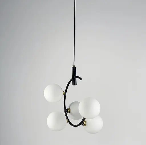 Світильник в корпусі чорного кольору на 5 мініатюрних білих плафонів Line.F H 07/5 - фото 2