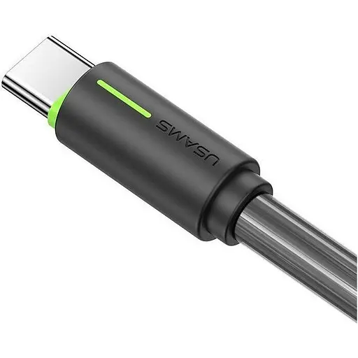 Кабель Usams SJ734 USB-C to USB-C 60W 5A 1.0m Black [138977] - фото 3