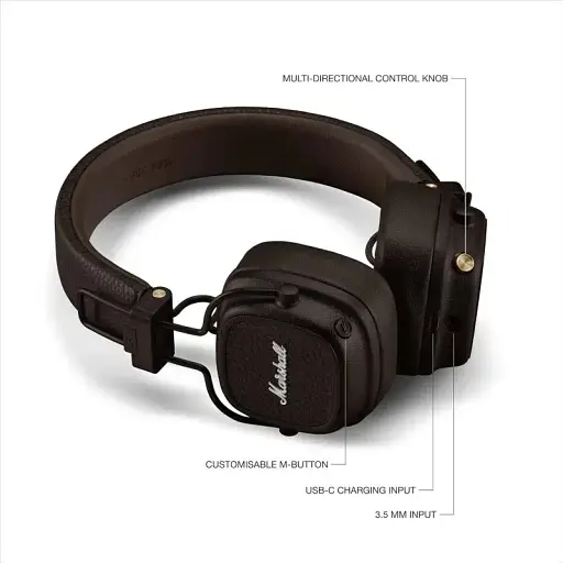 Bluetooth-гарнитура Marshall Major V Brown (1006834) - фото 5