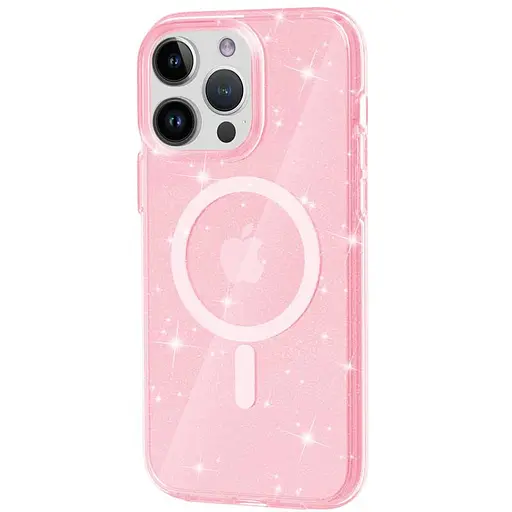 Чехол Epik TPU Galaxy Sparkle MagFit для Apple iPhone 13 Pro Max 6.7 Pink+Glitter