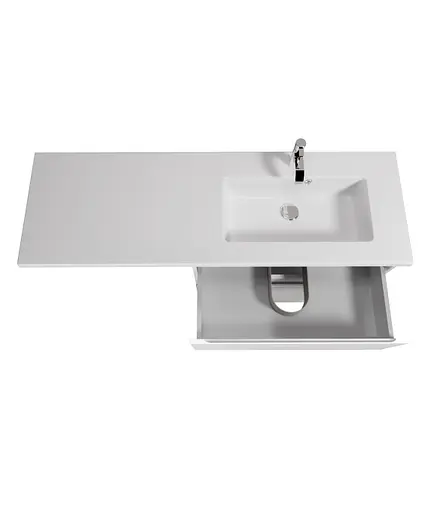 Тумба Мойдодир Unik 80-A Adam 140 R Білий підвісна з крилом над пральною машиною Білий - фото 5