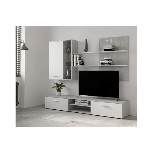 Модульная стенка для гостиной Гербор Кватро Бетон + Белый (GRB-1909) - фото 4